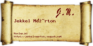 Jekkel Márton névjegykártya