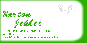 marton jekkel business card